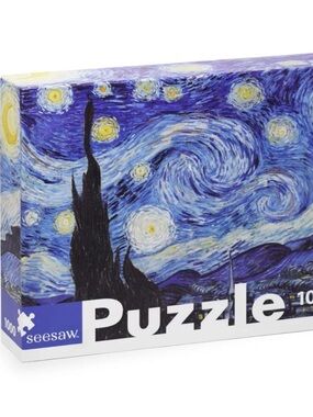 NWT Seesaw Puzzle The Starry Night by Vincent Van Gogh 1000 Pieces